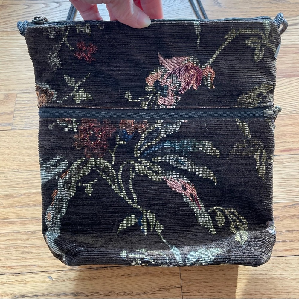 Vintage Maruca Floral Tapestry Pocket Crossbody Bag Purse